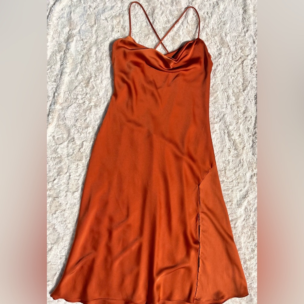 Burnt Orange Slip Dress